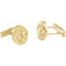 14k Yellow Gold Fleur De Lis Round Cuff Links, 14.75MM