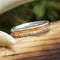 Whiskey Barrel Oak Wood & Deer Antler 4mm Comfort-Fit Titanium Wedding Band