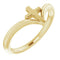 Girl's Cross with Heart 14k Yellow Gold Youth Ring