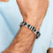 Men’s Titanium & Sterling Silver Diamond Bracelet – 8.5”, 0.10 CTW, Two-Tone Finish