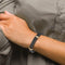 Triple Strand Black Titanium Memory Cable, Bronze 1.40 Ctw White Sapphire Flex Cable Bracelet, 7"