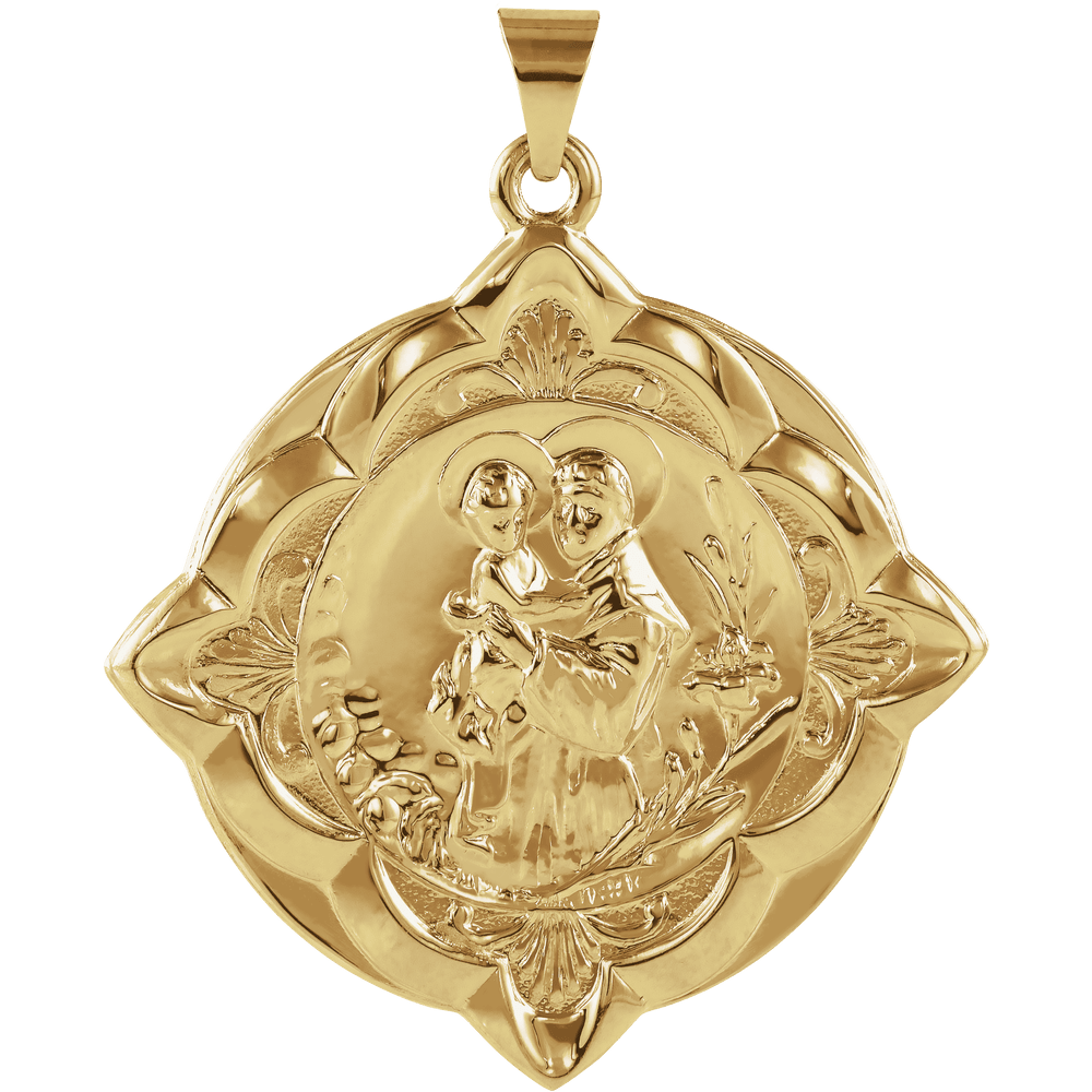 14k Yellow Gold St. Anthony of Padua Medal (31x31 MM)