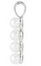 14K White Cultured White Freshwater Pearl Cross Pendant (4.5-5.0 MM)