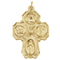 14k Yellow Gold Four-Way Medal (28x21 MM)