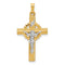 Two-Tone 3D Celtic Crucifix 14k Yellow and White Gold Pendant (32X21MM)