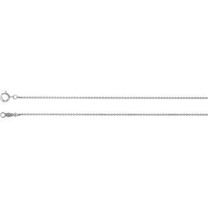 Platinum 1mm Solid Cable Chain Necklace, 16"