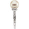 White Cultured Freshwater Pearl and Diamond Ring, 14k White Gold (8mm) (.2Ctw, H-I Color, I1 Clarity)