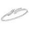 Petite Diamond Bangle Bracelet, Rhodium-Plated 14k White Gold, 7" (.5 Cttw, GH Color , I1 Clarity )