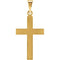 Line Pattern Inlay Cross 14k Yellow Gold Pendant (22X14MM)