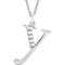 Diamond Initial 'y' Lowercase Letter Rhodium-Plate 14k White Gold Pendant Necklace, 16" (.025 Ctw GH, I1)