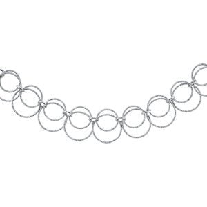 Sterling Silver Diamond Cut Circle Chain Necklace, 18''