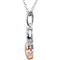 1/6 Ct Sterling Silver and Rose IP Diamond Heart Necklace, 18" (.15 Cttw, H+ Color, I2 Clarity)