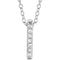 Diamond Bar Necklace in Rhodium-Plated 14k White Gold, 16-18" (.05 Ctw, Color H+, Clarity I1)