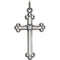 Diamond Treflee Cross Rhodium-Plated 14k White Gold Pendant, (.02 Ct, G-H Color, SI1 Clarity)
