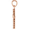 Diamond Beaded Cross 14k Rose Gold Pendant (.015 Ct, G-H Color, I1 Clarity)