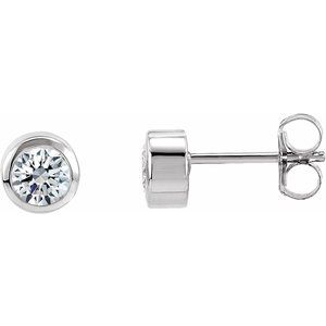 Ave 369 1/2 Ct 14k White Gold Diamond Stud Earrings (.50 Cttw, GH Color, I1 Clarity)