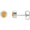 November Birthstone Stud Earrings, Rhodium-Plated 14k White Gold