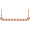 Petite Bead Trim Bar Necklace, 14k Rose Gold, 16-18"