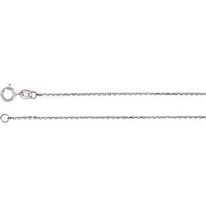 Sterling Silver 1mm Solid Diamond-Cut Cable Chain Necklace