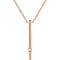 Diamond Bar Necklace in 14k Rose Gold, 16-18" (.015 Ctw, Color H+, Clarity I1)