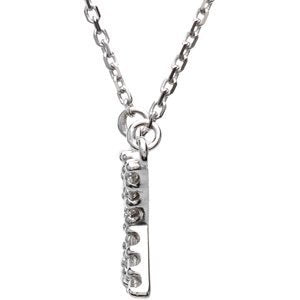 14k White Gold Diamond Alphabet Letter X Necklace (1/8 Cttw, GH Color, I1 Clarity), 16.25" to 18.50"