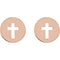 Pierced Cross 14k Rose Gold Stud Earrings (7.90X7.90 MM)