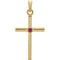 Ruby Inlay Cross 14k Yellow Gold Pendant (22.8x11.3MM)