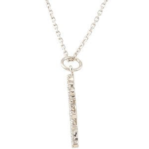 45-Stone Diamond 'It's a New Baby Girl' Platinum Pendant Necklace, 16" (1/5 Ctw)