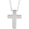 Petite Cross Rhodium-Plated 14k White Gold Pendant Necklace 16" and 18"