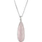 Rose Quartz Pear and Sterling Silver Necklace, 18"