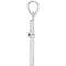Blue Sapphire Inset Cross 14k White Gold Pendant (19.2x9MM)