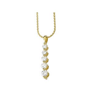 18k White Gold 1 Cttw. Five-Stone Diamond Journey Pendant