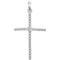 Diamond Beaded Cross Rhodium-Plated 14k White Gold Pendant (.02 Ct, G-H Color, I1 Clarity)