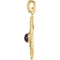 Genuine Amethyst Maltese Rope 14k Yellow Gold Cross Pendant