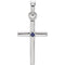 Platinum Blue Sapphire Inset Cross Pendant (19.2x9MM)