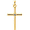 Blue Zircon Inset Cross 14k Yellow Gold Pendant (22.65x11.4MM)