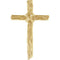 Woodgrain Cross Brushed 14k Yellow Gold Pendant (50.75X32.25MM)