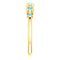 Blue Zircon 7-Stone 3.25mm Ring, 14k Yellow Gold, Size 6