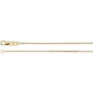 .75mm 14k Yellow Gold Box Chain Bracelet, 7"