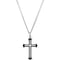 Black Enameled Fleury Sterling Silver Cross Pendant Necklace, 18" (25.00 X 15.75 MM)