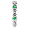Platinum Chatham Created Emerald and Diamond Vintage-Style Ring (0.03 Ctw, G-H Color, SI1-SI2 Clarity)
