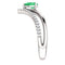 Chatham Created Emerald Pear and Diamond Chevron Platinum Ring (.145 Ctw, G-H Color, SI2-SI3 Clarity), Size 7