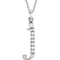 Diamond Initial 'j' Lowercase Letter Rhodium-Plate 14k White Gold Pendant Necklace, 16" (.03 Ctw GH, I1)
