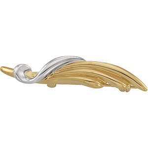 14k Yellow Gold and 14k White Gold Fashion Swirl Brooch