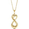 Infinity Love Ash Holder 10k Yellow Gold Pendent Necklace, 18" (27.00X9.00 MM)