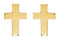 Girl's Christian Cross Stud Earring, 14k Yellow Gold (10x6MM)