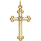 Diamond Treflee Cross Rhodium-Plated 14k Yellow and White Gold Pendant, (.02 Ct, G-H Color, SI1 Clarity)
