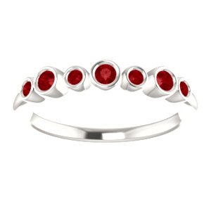 Created Chatham Ruby 7-Stone 3.25mm Ring, Sterling Silver