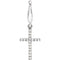 Petite Diamond Cross with Trigger-less Clasp 14k White Gold Charm Pendant