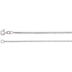 1.3mm Sterling Silver Solid Box Chain, 18"